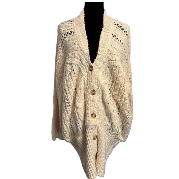 🆕Free People Cable Cardigan Sweater - Picture 4 of 15